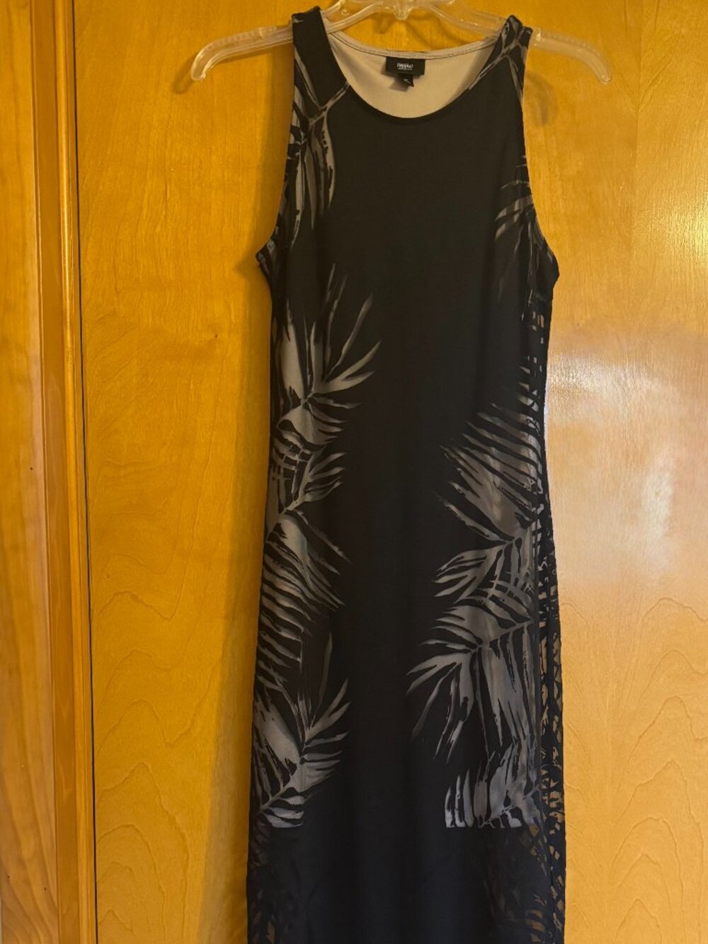Black Maxi Dress Burnout Palm Print - Mossimo Small
